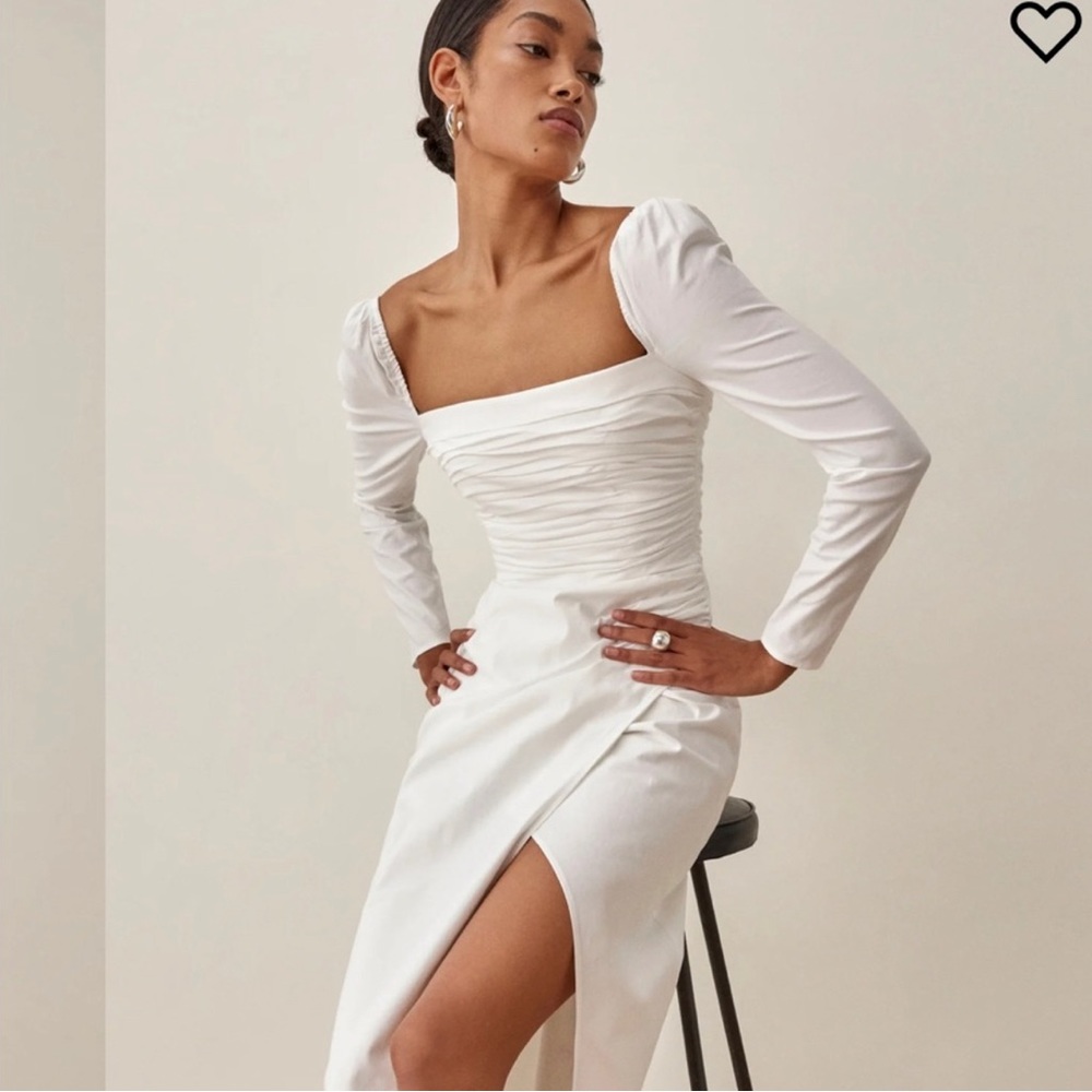 Reformation White Midi Dress